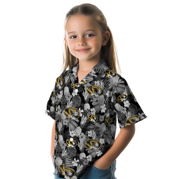 missouri tigers floral pineapple black hawaiian shirt premium grade