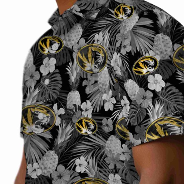 missouri tigers floral pineapple black hawaiian shirt trendy