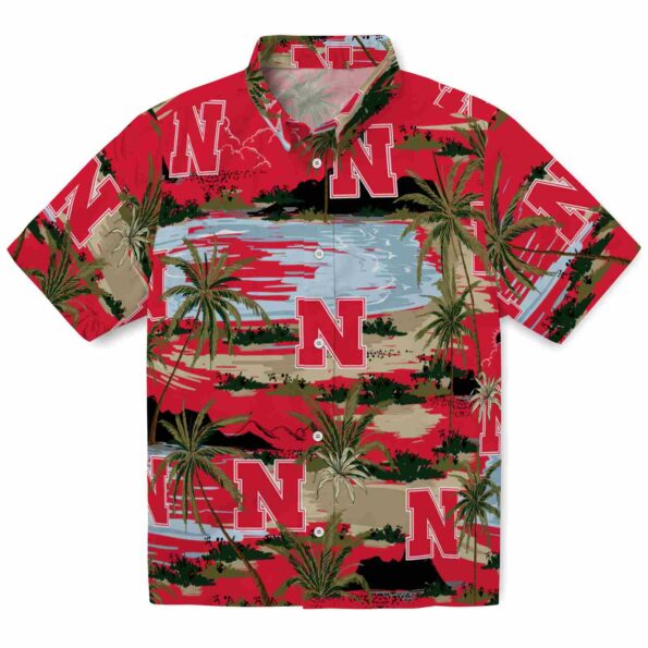 nebraska-cornhuskers-palm-horizon-red-hawaiian-shirt-best-selling nebraska cornhuskers palm horizon red hawaiian shirt best selling