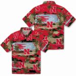 nebraska-cornhuskers-palm-horizon-red-hawaiian-shirt-best-selling