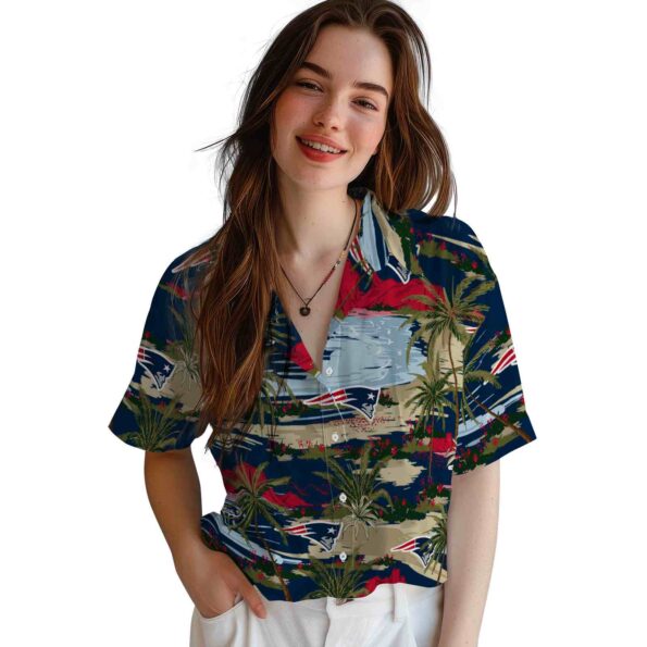 new-england-patriots-palm-horizon-blue-hawaiian-shirt-latest-model new england patriots palm horizon blue hawaiian shirt latest model
