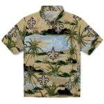 New Orleans Saints Hawaiian Shirt - Palm Horizon Gold 1 new-orleans-saints-palm-horizon-gold-hawaiian-shirt-best-selling