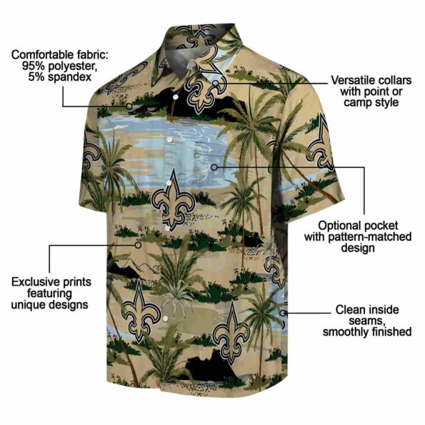 new orleans saints palm horizon gold hawaiian shirt new arrival