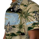 new-orleans-saints-palm-horizon-gold-hawaiian-shirt-best-selling