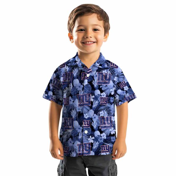 new york giants floral pineapple blue hawaiian shirt top rated