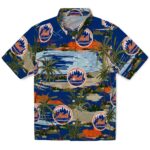 New York Mets Hawaiian Shirt - Palm Horizon Blue 1 new-york-mets-palm-horizon-blue-hawaiian-shirt-best-selling