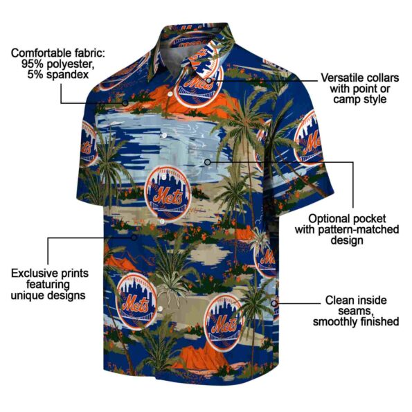 new york mets palm horizon blue hawaiian shirt new arrival