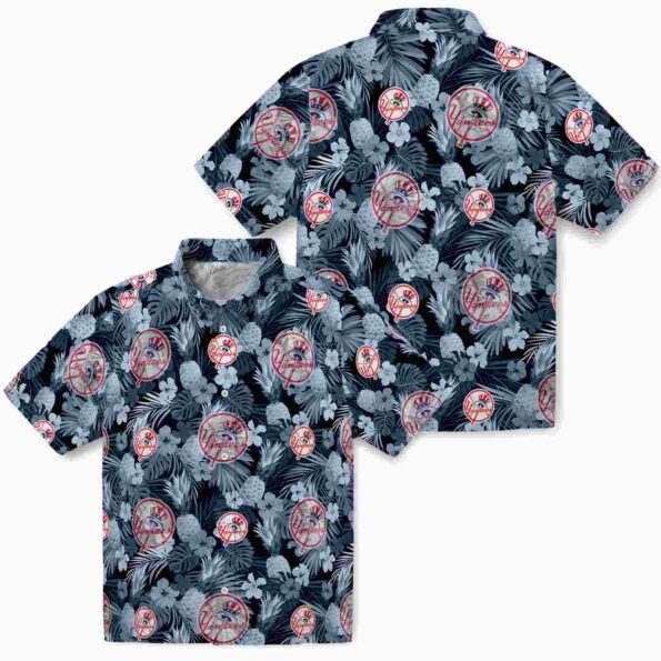 new-york-yankees-floral-pineapple-navy-hawaiian-shirt-high-quality new york yankees floral pineapple navy hawaiian shirt high quality