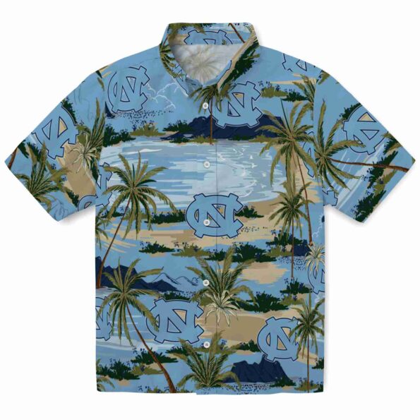 north-carolina-tar-heels-palm-horizon-light-blue-hawaiian-shirt-best-selling north carolina tar heels palm horizon light blue hawaiian shirt best selling