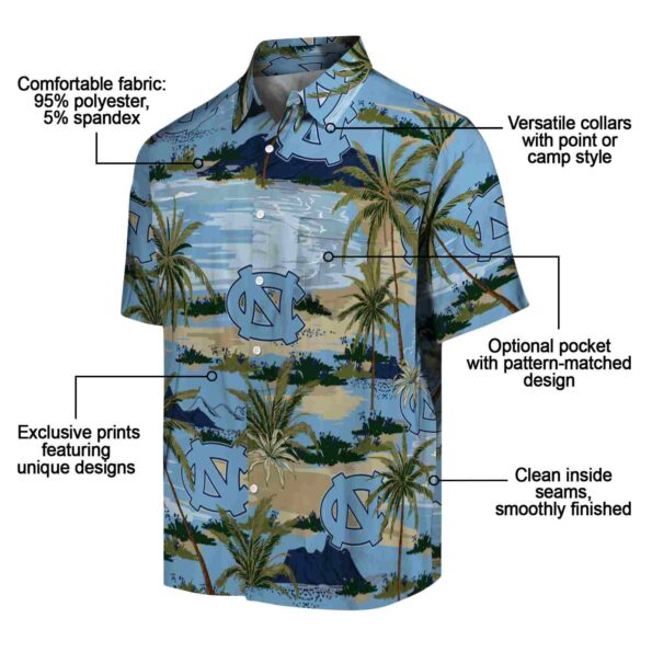 north-carolina-tar-heels-palm-horizon-light-blue-hawaiian-shirt-new-arrival north carolina tar heels palm horizon light blue hawaiian shirt new arrival