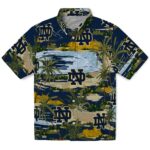 Notre Dame Fighting Irish Hawaiian Shirt - Palm Horizon Navy 1 notre-dame-fighting-irish-palm-horizon-navy-hawaiian-shirt-best-selling