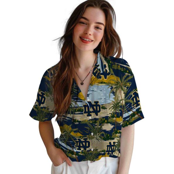 notre-dame-fighting-irish-palm-horizon-navy-hawaiian-shirt-latest-model notre dame fighting irish palm horizon navy hawaiian shirt latest model