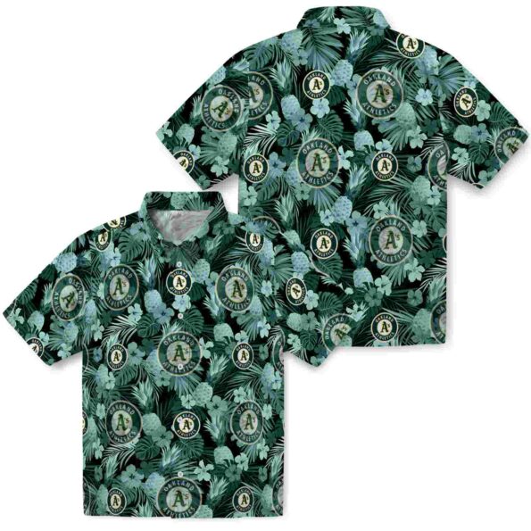 oakland-athletics-floral-pineapple-green-hawaiian-shirt-high-quality oakland athletics floral pineapple green hawaiian shirt high quality