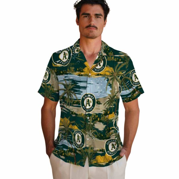 oakland-athletics-palm-horizon-green-hawaiian-shirt-fashion-forward oakland athletics palm horizon green hawaiian shirt fashion forward