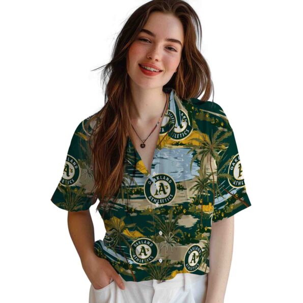 oakland-athletics-palm-horizon-green-hawaiian-shirt-latest-model oakland athletics palm horizon green hawaiian shirt latest model