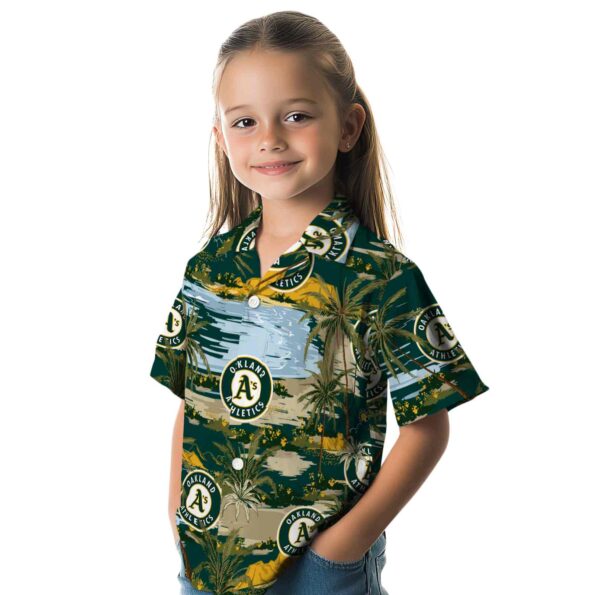 oakland-athletics-palm-horizon-green-hawaiian-shirt-premium-grade oakland athletics palm horizon green hawaiian shirt premium grade