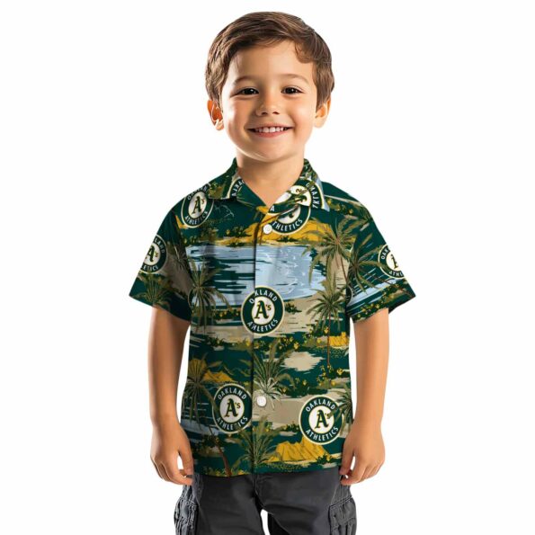 oakland-athletics-palm-horizon-green-hawaiian-shirt-top-rated oakland athletics palm horizon green hawaiian shirt top rated