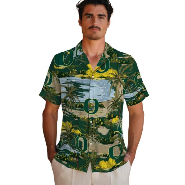 oregon-ducks-palm-horizon-green-hawaiian-shirt-fashion-forward oregon ducks palm horizon green hawaiian shirt fashion forward