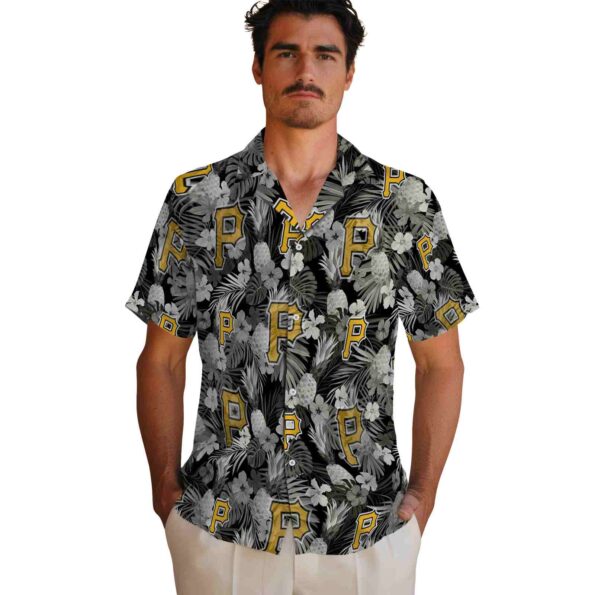pittsburgh pirates floral pineapple black hawaiian shirt fashion forward