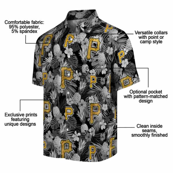 pittsburgh pirates floral pineapple black hawaiian shirt new arrival