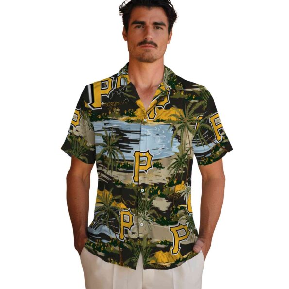 pittsburgh pirates palm horizon black hawaiian shirt fashion forward