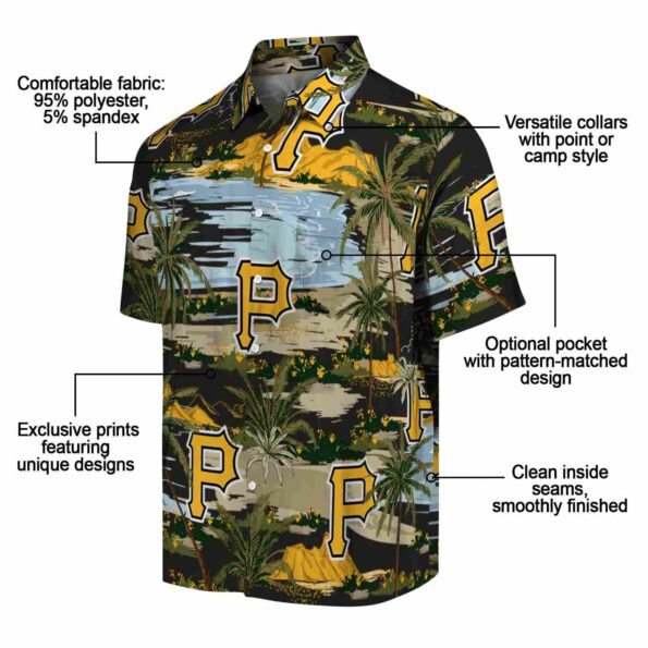 pittsburgh pirates palm horizon black hawaiian shirt new arrival