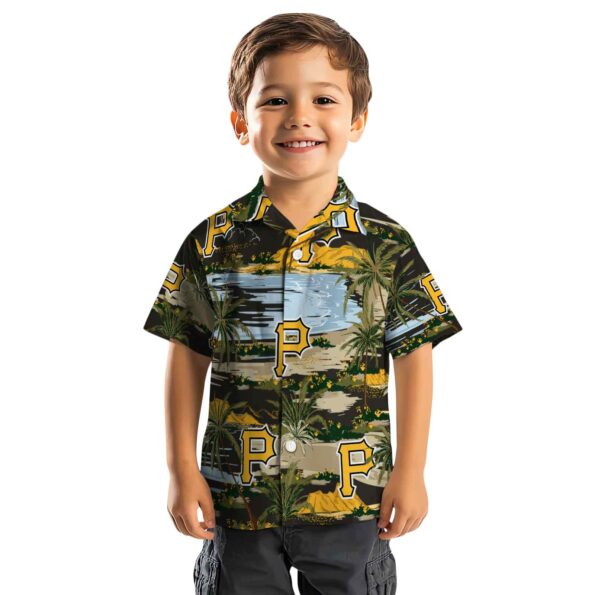 pittsburgh pirates palm horizon black hawaiian shirt top rated