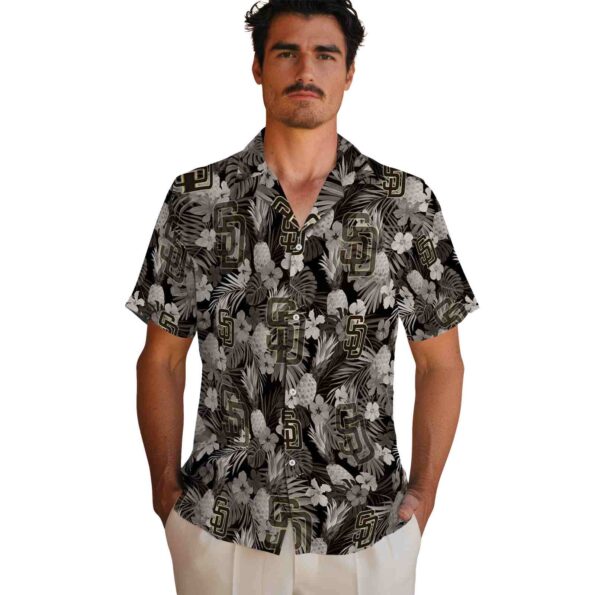 san diego padres floral pineapple brown hawaiian shirt fashion forward