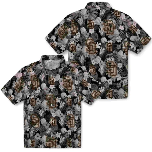 san diego padres floral pineapple brown hawaiian shirt high quality