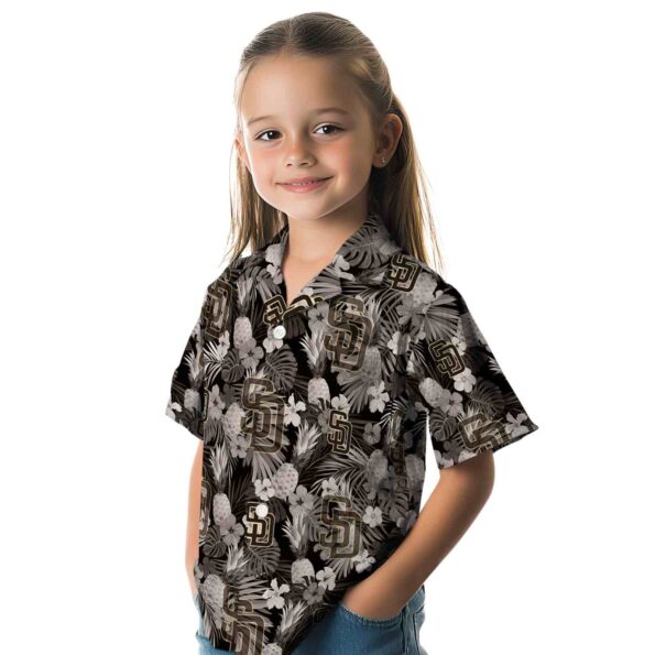 san diego padres floral pineapple brown hawaiian shirt premium grade