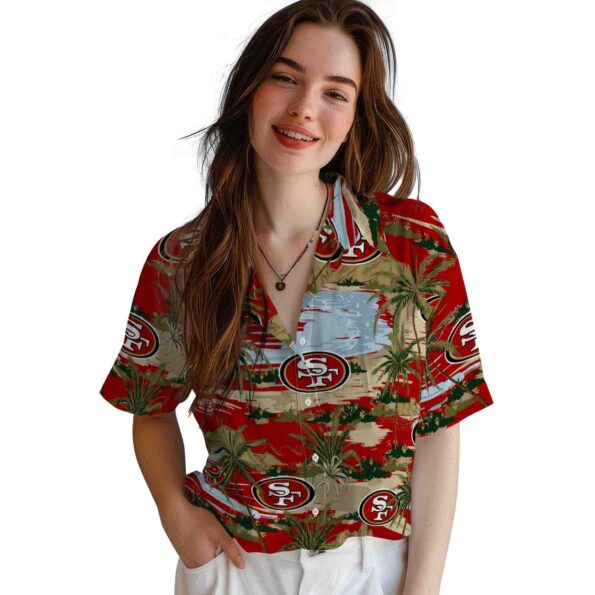 san-francisco-49ers-palm-horizon-red-hawaiian-shirt-latest-model san francisco 49ers palm horizon red hawaiian shirt latest model