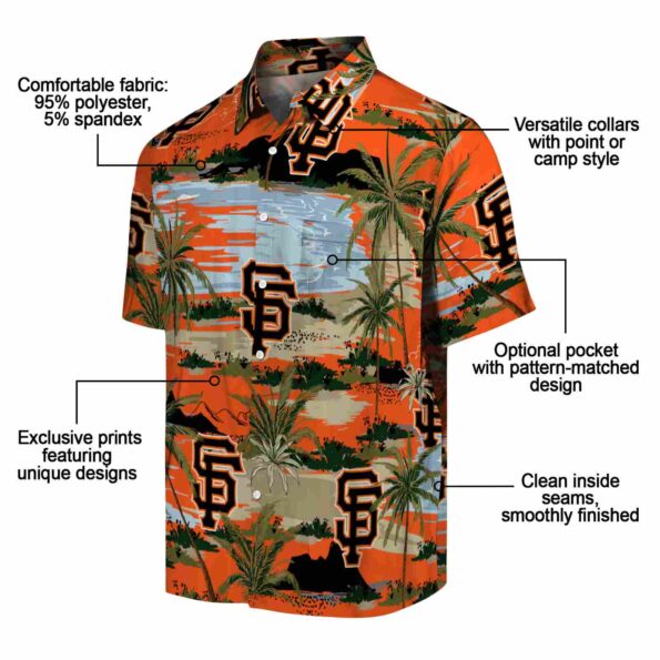 san francisco giants palm horizon orange hawaiian shirt new arrival