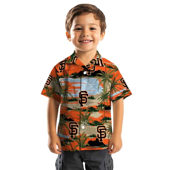 san francisco giants palm horizon orange hawaiian shirt top rated