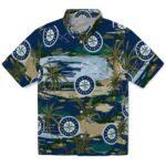 Seattle Mariners Hawaiian Shirt - Palm Horizon Navy Blue 1 seattle-mariners-palm-horizon-navy-blue-hawaiian-shirt-best-selling