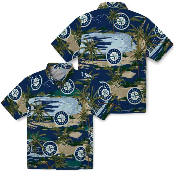 seattle-mariners-palm-horizon-navy-blue-hawaiian-shirt-high-quality seattle mariners palm horizon navy blue hawaiian shirt high quality