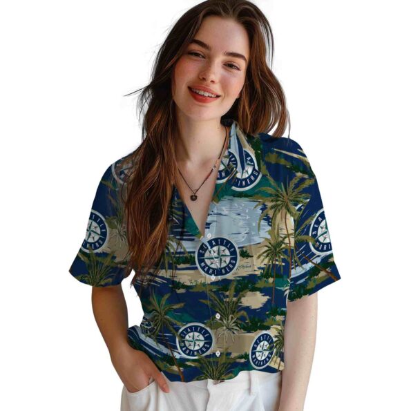 seattle-mariners-palm-horizon-navy-blue-hawaiian-shirt-latest-model seattle mariners palm horizon navy blue hawaiian shirt latest model