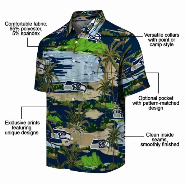 seattle seahawks palm horizon blue hawaiian shirt new arrival
