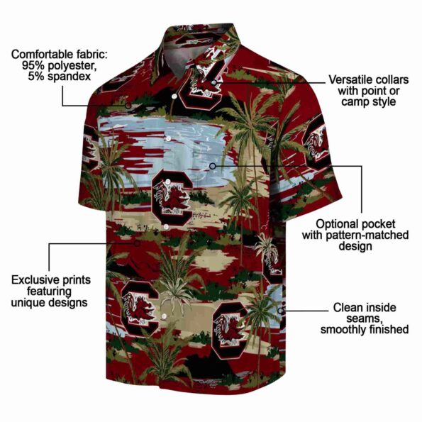 south-carolina-gamecocks-palm-horizon-garnet-hawaiian-shirt-new-arrival south carolina gamecocks palm horizon garnet hawaiian shirt new arrival