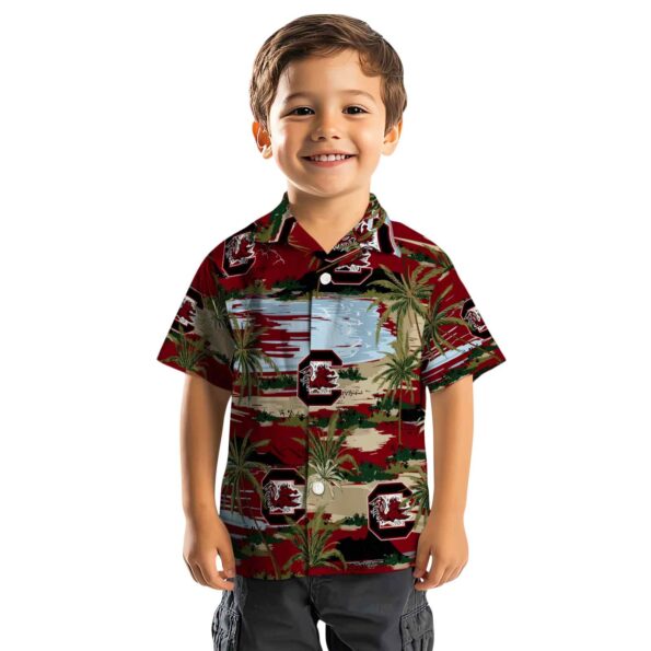 south-carolina-gamecocks-palm-horizon-garnet-hawaiian-shirt-top-rated south carolina gamecocks palm horizon garnet hawaiian shirt top rated