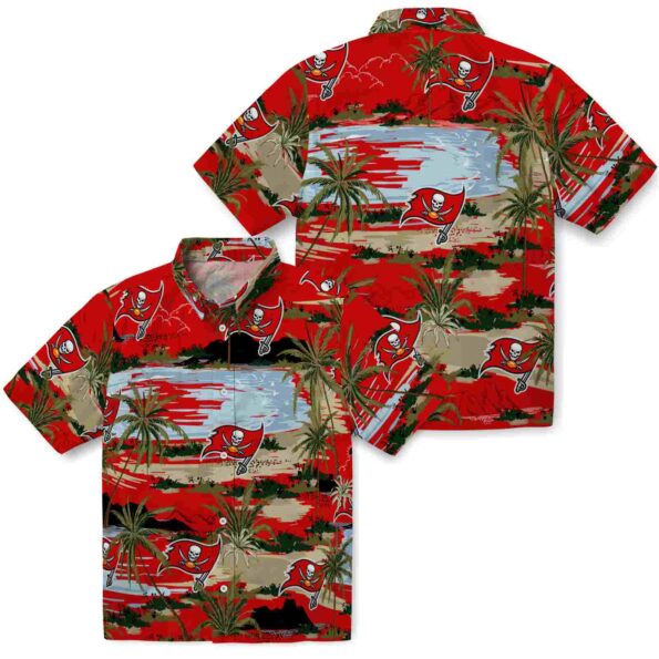 tampa-bay-buccaneers-palm-horizon-red-hawaiian-shirt-high-quality tampa bay buccaneers palm horizon red hawaiian shirt high quality