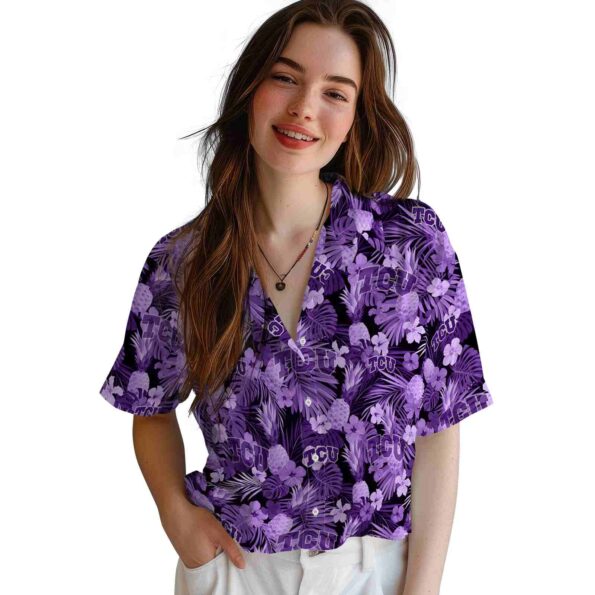 tcu-horned-frogs-floral-pineapple-purple-hawaiian-shirt-latest-model tcu horned frogs floral pineapple purple hawaiian shirt latest model