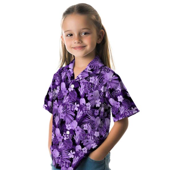 tcu-horned-frogs-floral-pineapple-purple-hawaiian-shirt-premium-grade tcu horned frogs floral pineapple purple hawaiian shirt premium grade