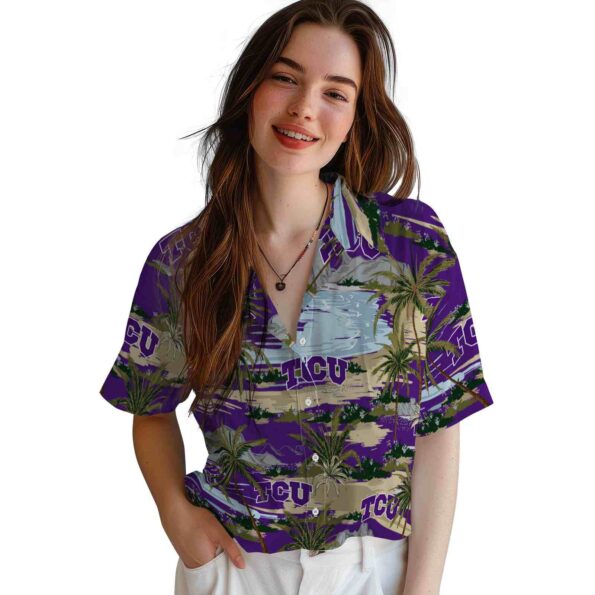 tcu-horned-frogs-palm-horizon-purple-hawaiian-shirt-latest-model tcu horned frogs palm horizon purple hawaiian shirt latest model