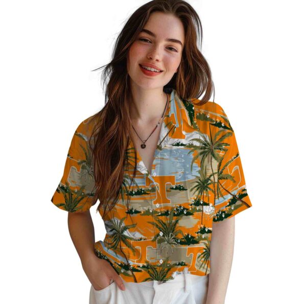tennessee volunteers palm horizon orange hawaiian shirt latest model