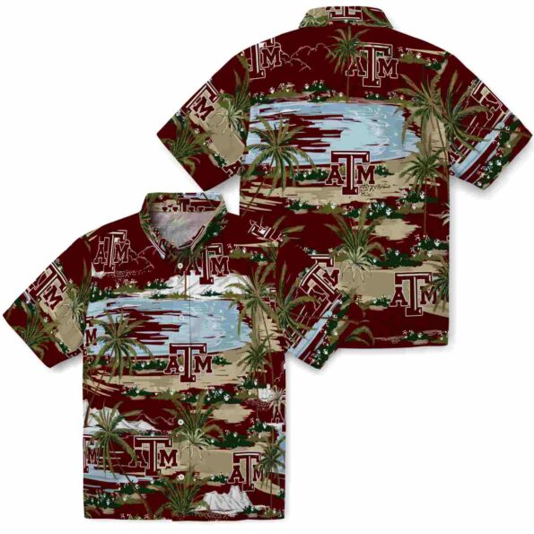 texas am aggies palm horizon maroon hawaiian shirt high quality