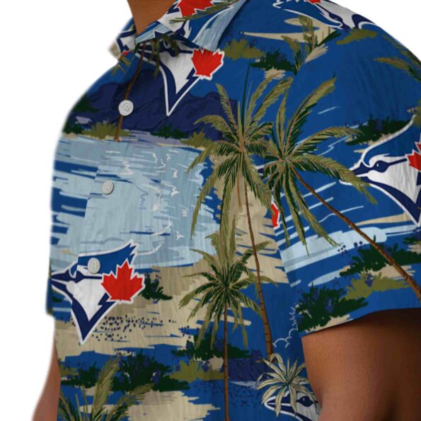 toronto-blue-jays-palm-horizon-blue-hawaiian-shirt-trendy toronto blue jays palm horizon blue hawaiian shirt trendy