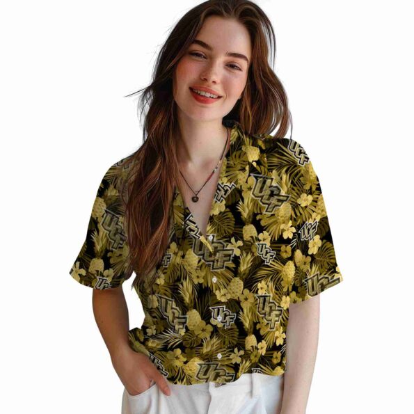 ucf knights floral pineapple gold hawaiian shirt latest model