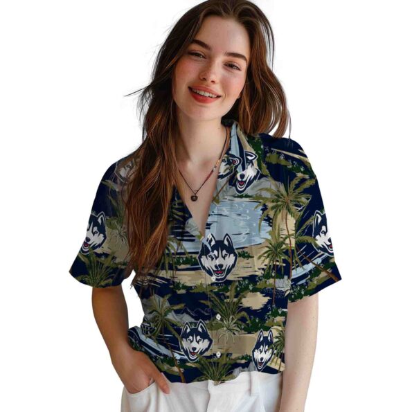 uconn-huskies-palm-horizon-blue-hawaiian-shirt-latest-model uconn huskies palm horizon blue hawaiian shirt latest model