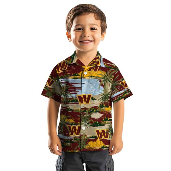 washington commanders palm horizon burgundy hawaiian shirt top rated