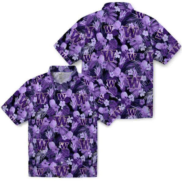 washington-huskies-floral-pineapple-purple-hawaiian-shirt-high-quality washington huskies floral pineapple purple hawaiian shirt high quality